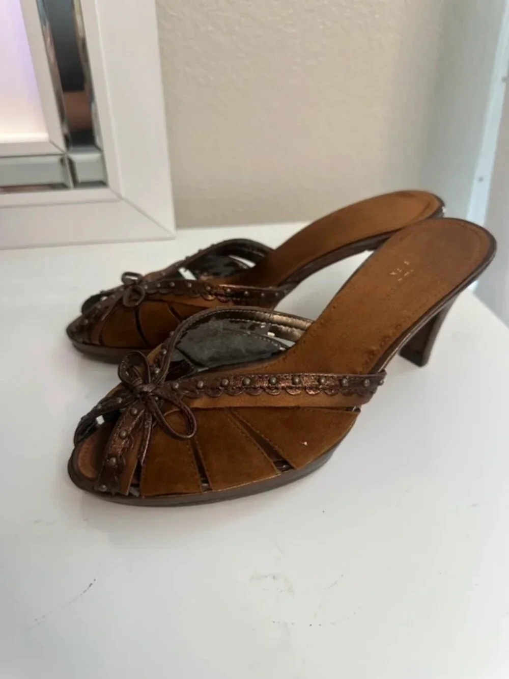 vintage slip on mule heels
